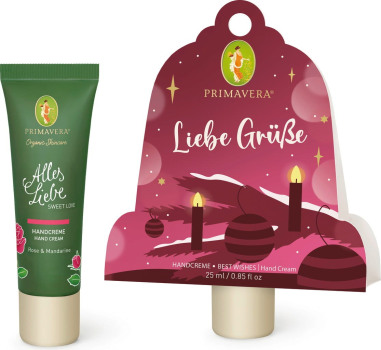 Liebe Grüße - Geschenkanhänger mit Handcreme
